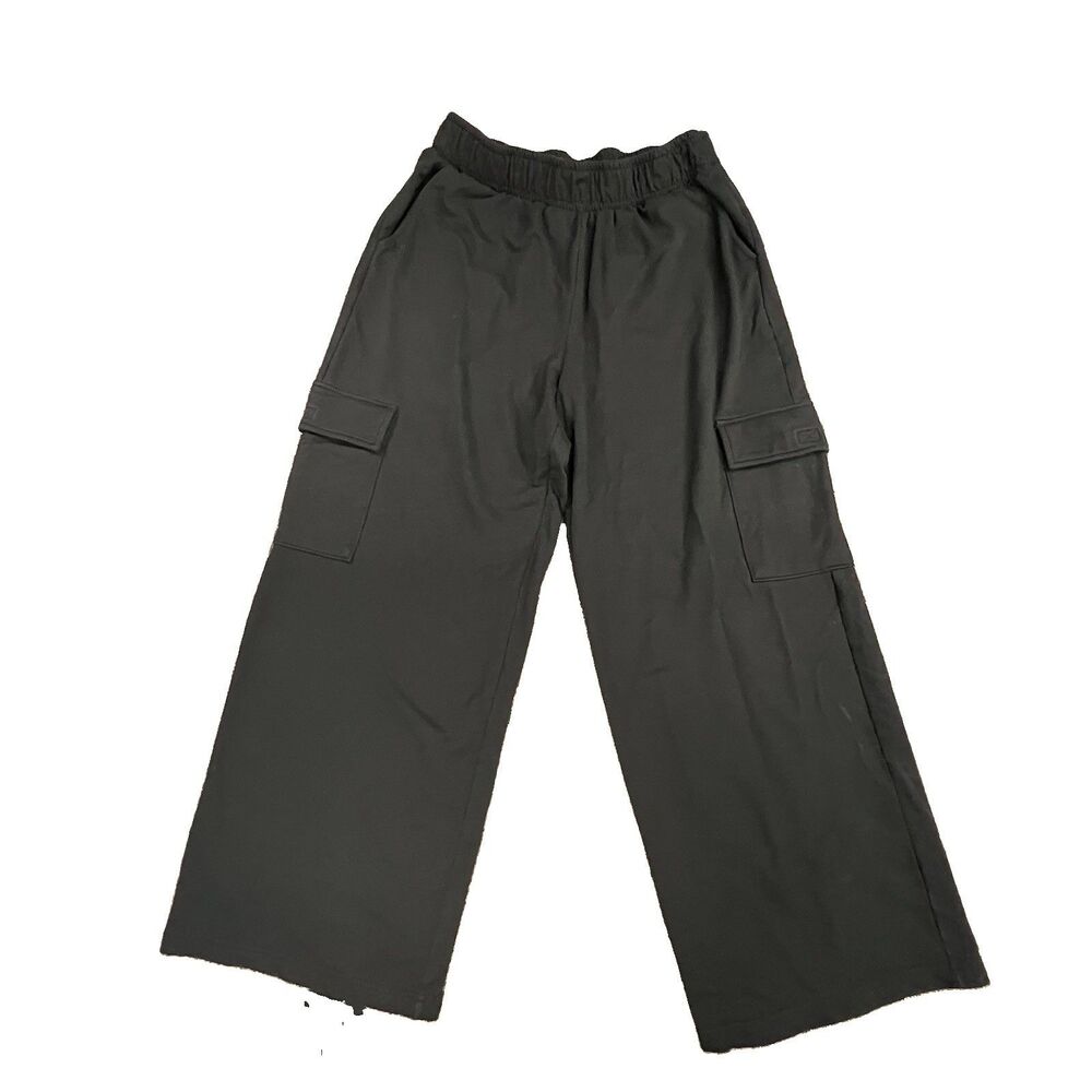 ava and viv Cargo Pants XXL Black Jersey Knit Wide-leg Elastic High-rise